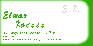 elmar kocsis business card